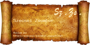 Szecsei Zsombor névjegykártya