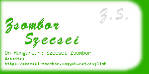 zsombor szecsei business card